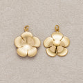 Launch Promo: 24K Gold PVD Stainless Steel Ribbed Textured Flower Mini Charm | Sold Each