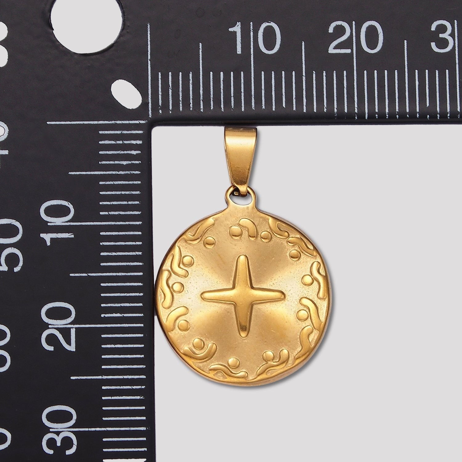 Launch Promo: 24K Gold PVD Stainless Steel Compass North Star Coin Pendant | Sold Each