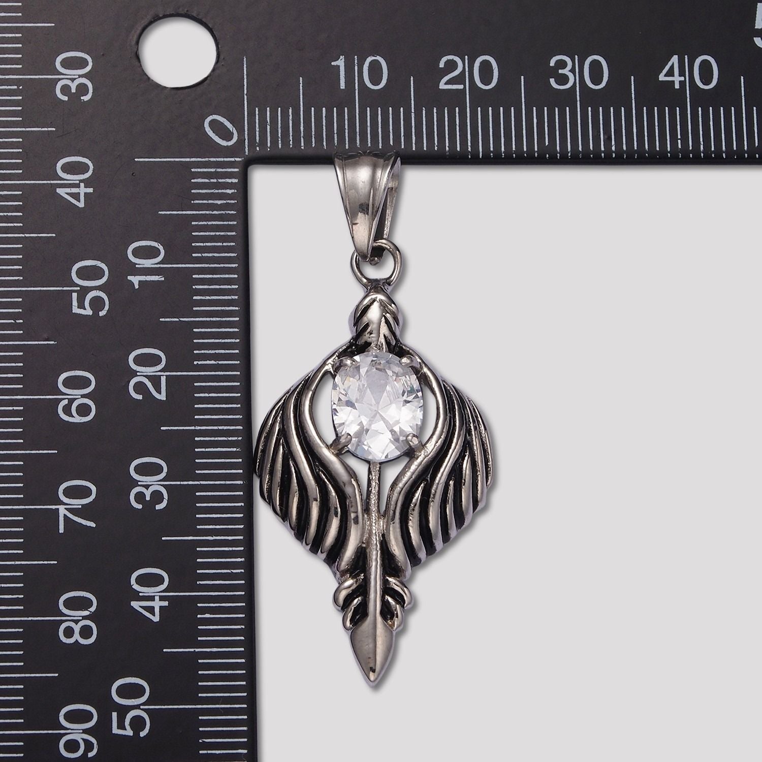 Launch Promo: Stainless Steel Guardian Angel Wings Spear Pendant | Sold Each