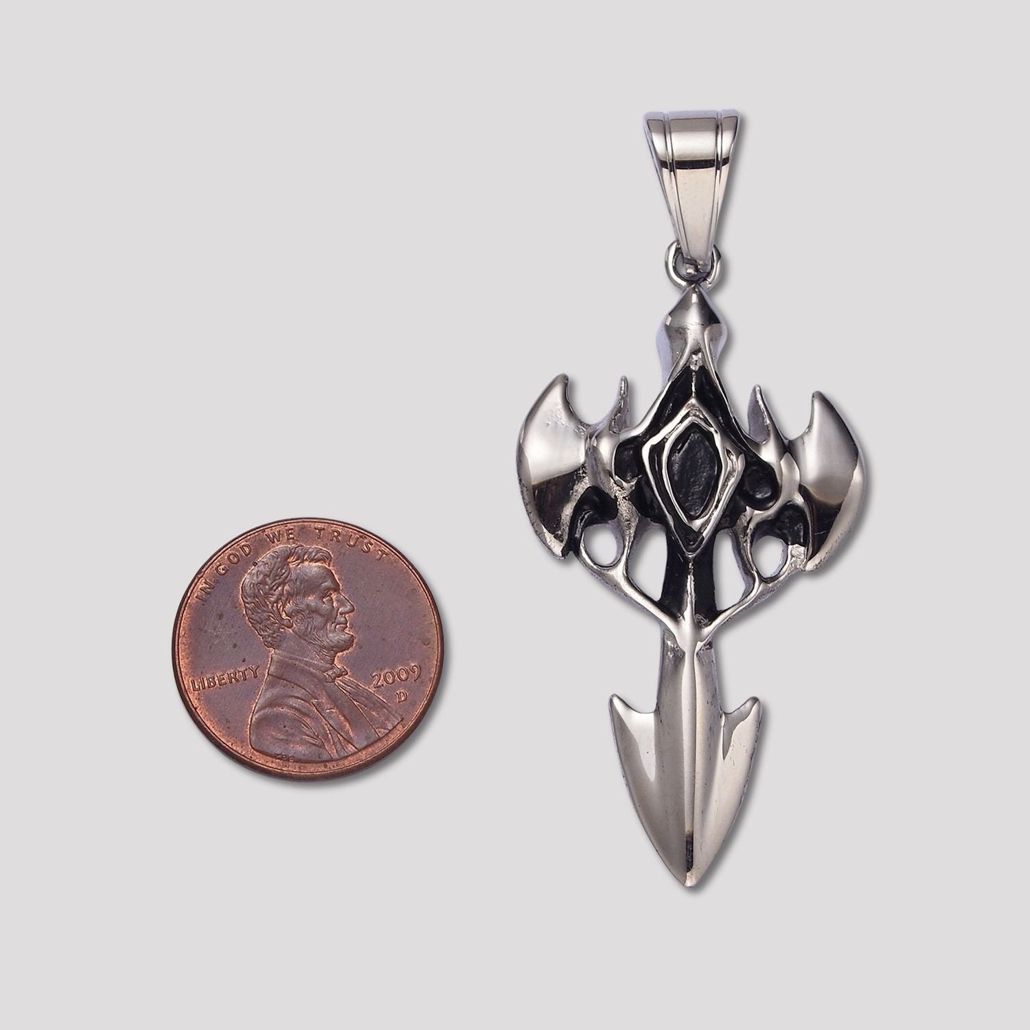 Launch Promo: Stainless Steel Gothic Warrior Shield Cross Pendant | Sold Each