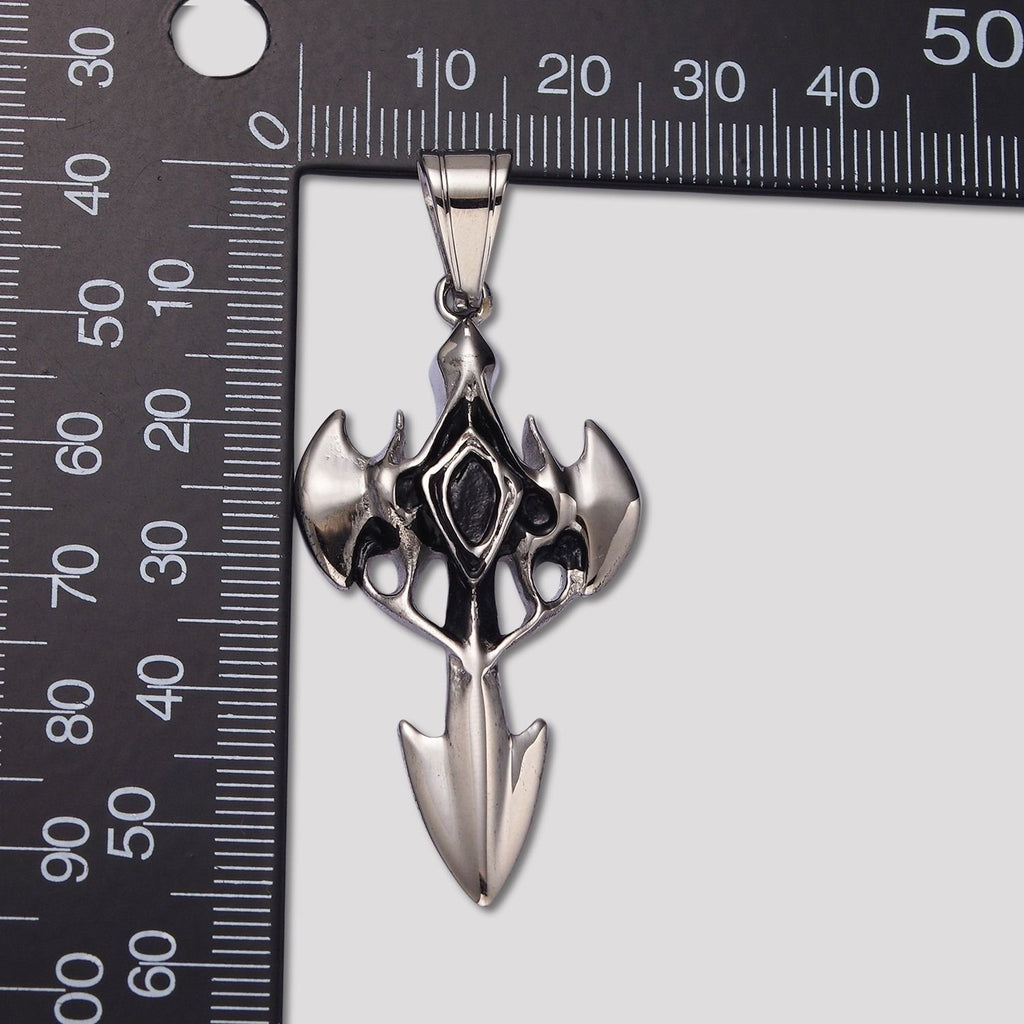 Launch Promo: Stainless Steel Gothic Warrior Shield Cross Pendant | Sold Each