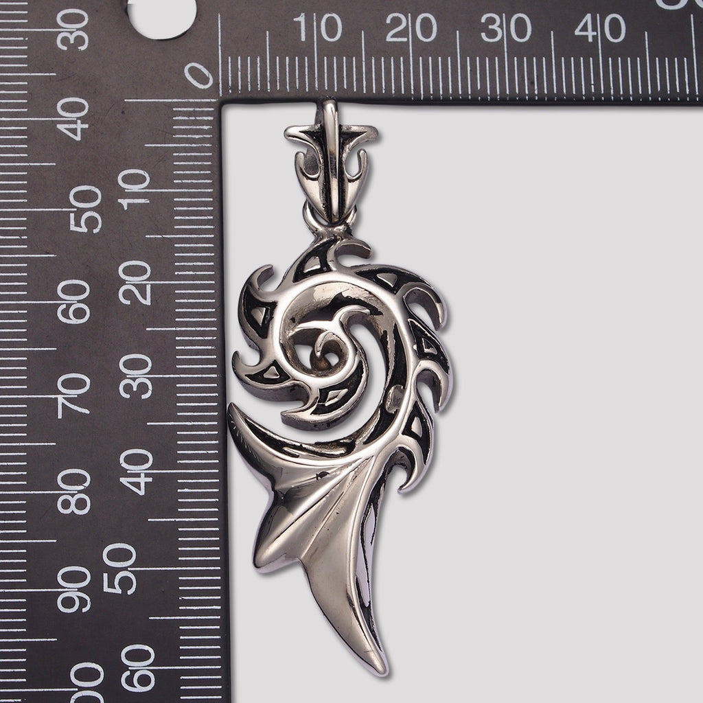 Launch Promo: Stainless Steel Gothic Tribal Spiral Phoenix Pendant | Sold Each