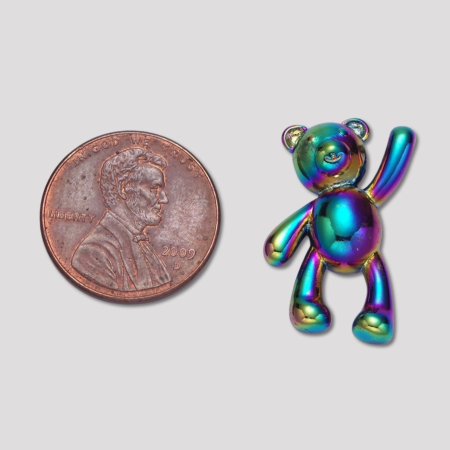 Launch Promo: Stainless Steel Rainbow Gradient Teddy Bear Animal Pendant | Sold Each