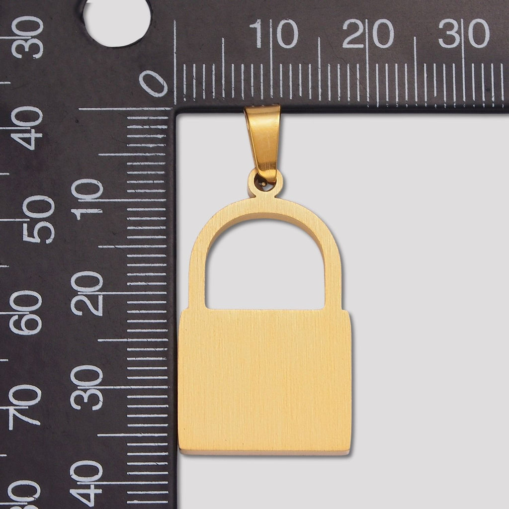 Launch Promo: 24K Gold PVD Stainless Steel Minimalist Arch Padlock Pendant | Sold Each