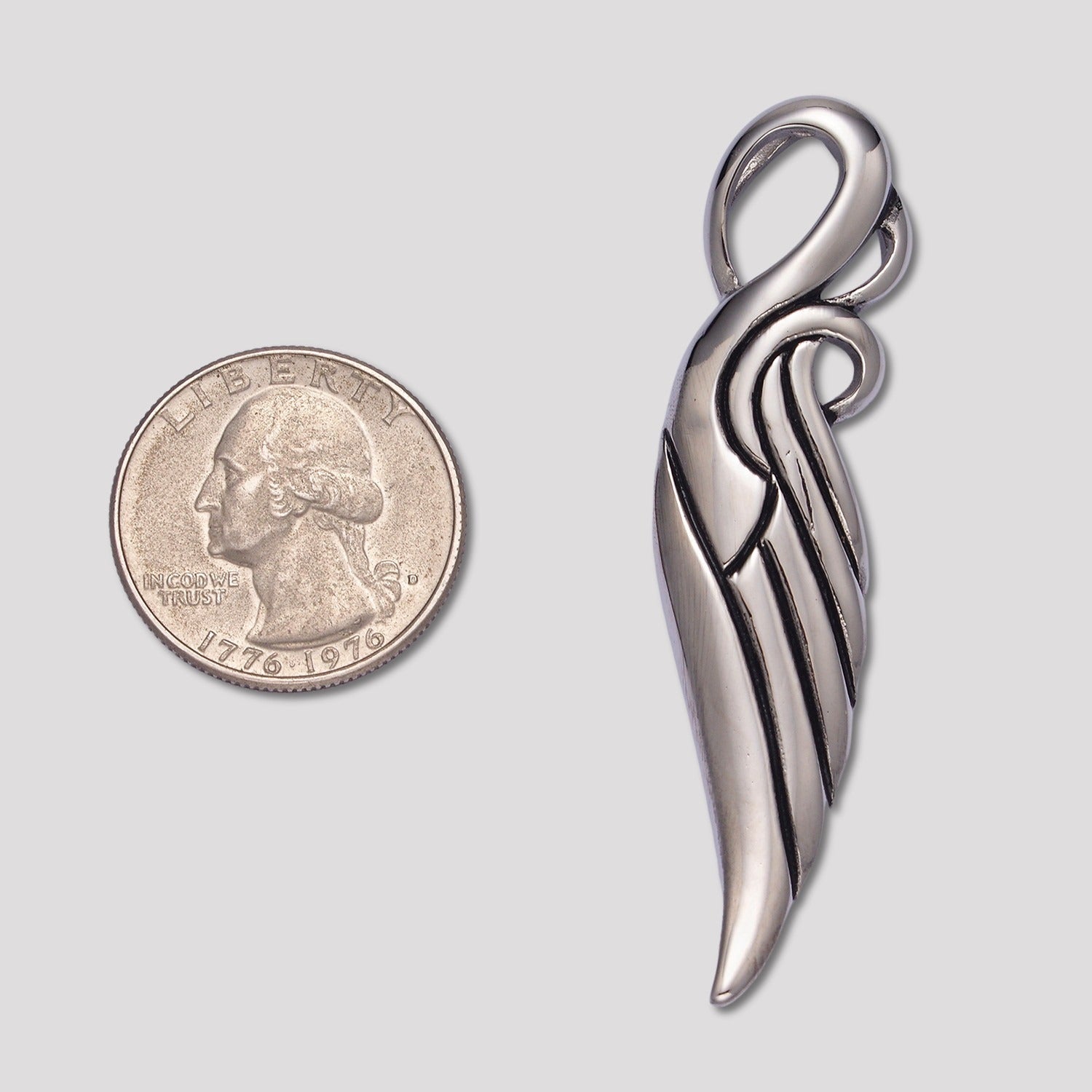 Launch Promo: Stainless Steel Half Angel Wing Religious Pendant | Sold Each
