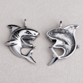 Launch Promo: Stainless Steel White Shark Predator Animal Pendant | Sold Each