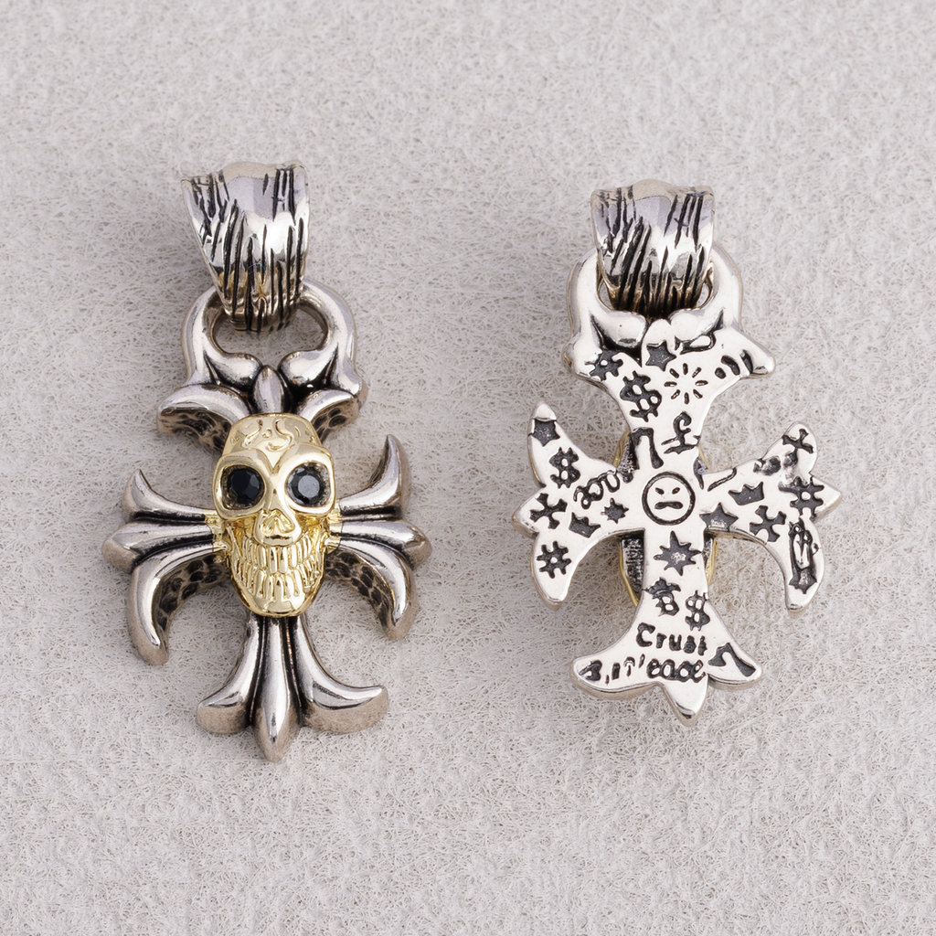 Launch Promo: Stainless Steel Gothic Skull Cross Pendant | Sold Each