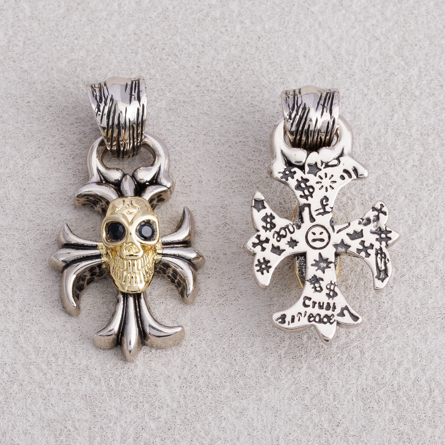 Launch Promo: Stainless Steel Gothic Skull Cross Pendant | Sold Each