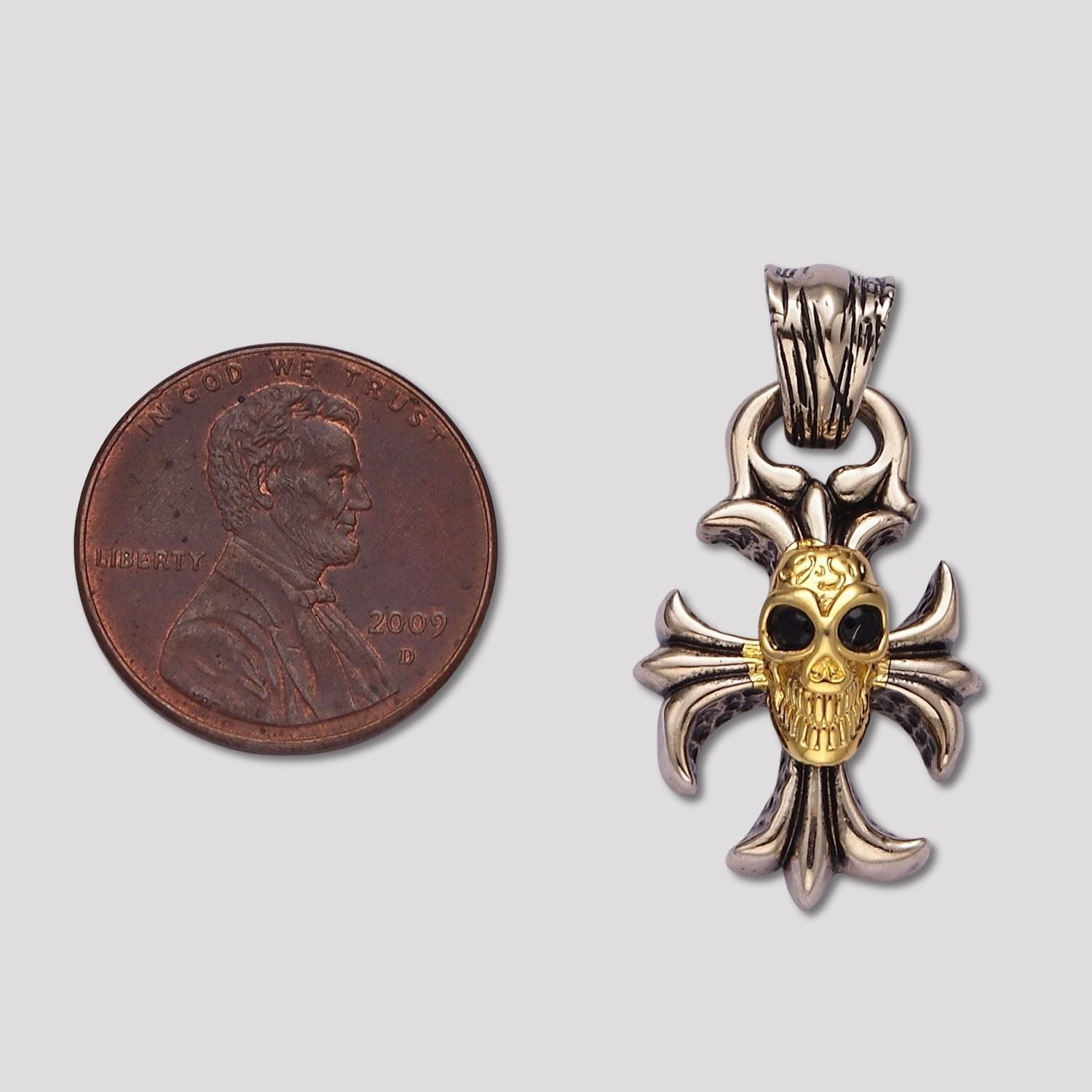 Launch Promo: Stainless Steel Gothic Skull Cross Pendant | Sold Each