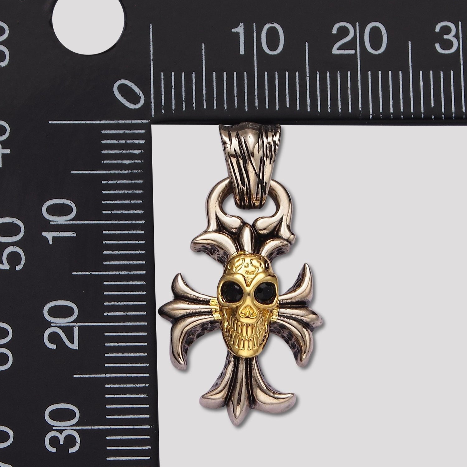 Launch Promo: Stainless Steel Gothic Skull Cross Pendant | Sold Each