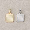 Launch Promo: 14K Gold PVD Stainless Steel Sunburst Geometric Square Pendant In Gold And Silver | Sold Each