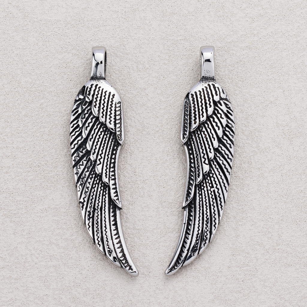 Launch Promo: Stainless Steel Antique Angel Wing Feather Pendant | Sold Each