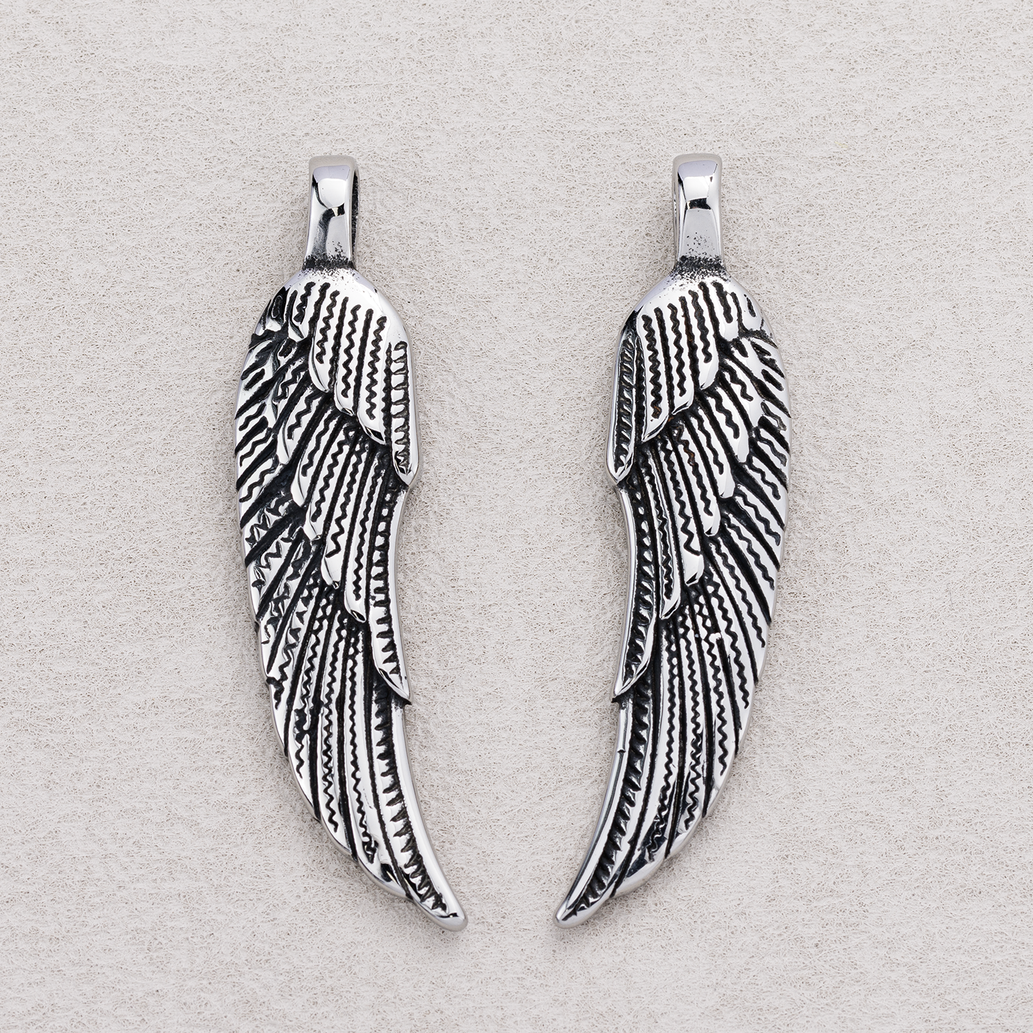Launch Promo: Stainless Steel Antique Angel Wing Feather Pendant | Sold Each