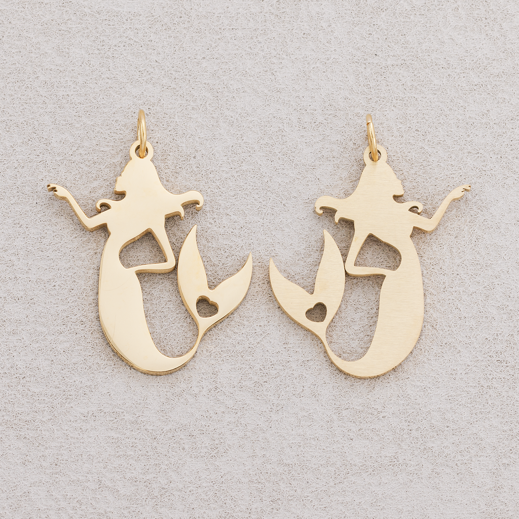 Launch Promo: 24K Gold PVD Stainless Steel Ocean Mermaid Silhouette Charm | Sold Each