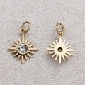 Launch Promo: 24K Gold PVD Stainless Steel Minimalist Solitaire Sunburst Coin Charm | Sold Each