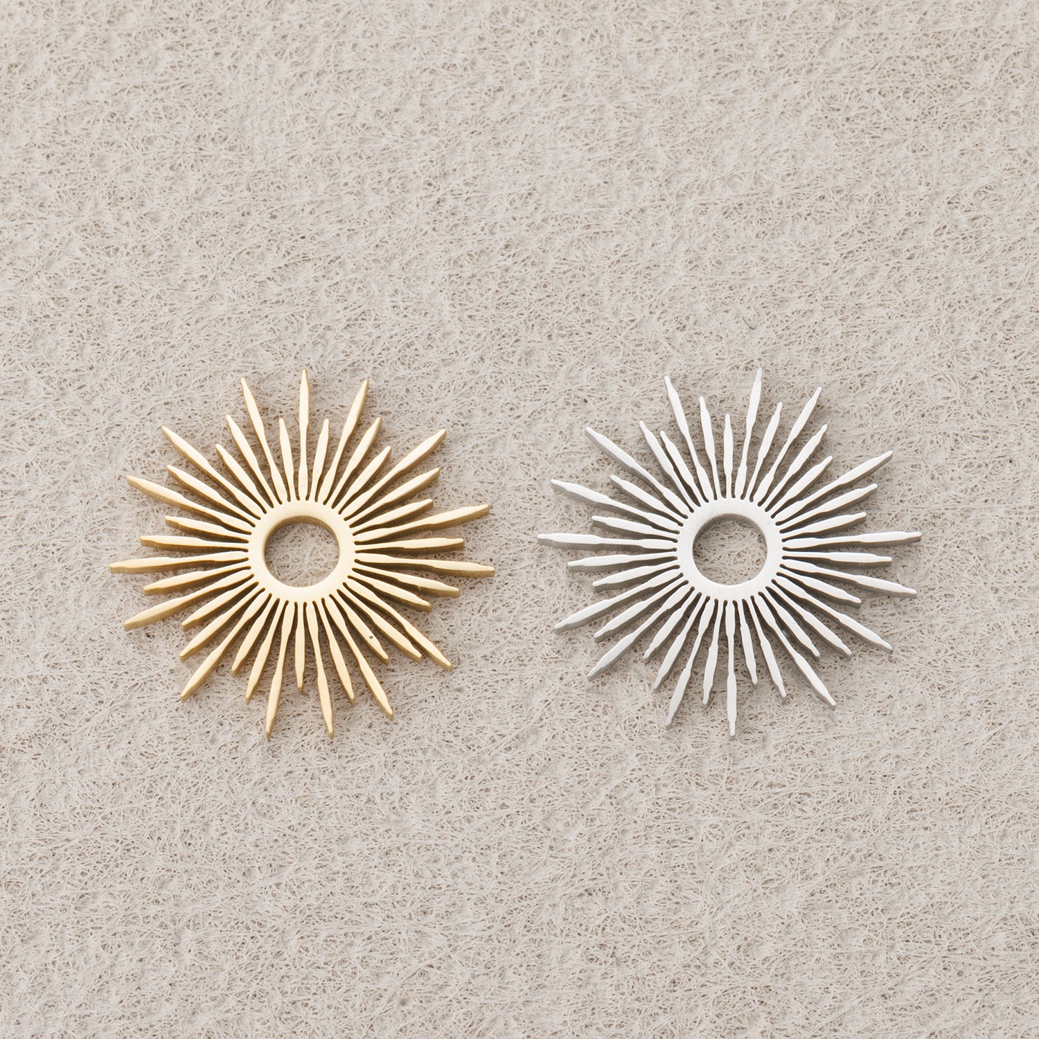 Launch Promo: 24K Gold PVD Stainless Steel Minimalist Round Sun-Ray Pendant | Sold Each