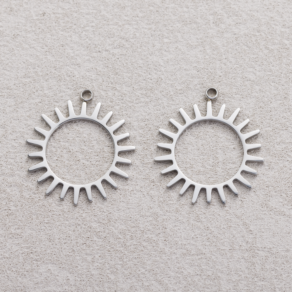 Launch Promo: Stainless Steel Open Sunburst Frame Charm | Sold Each