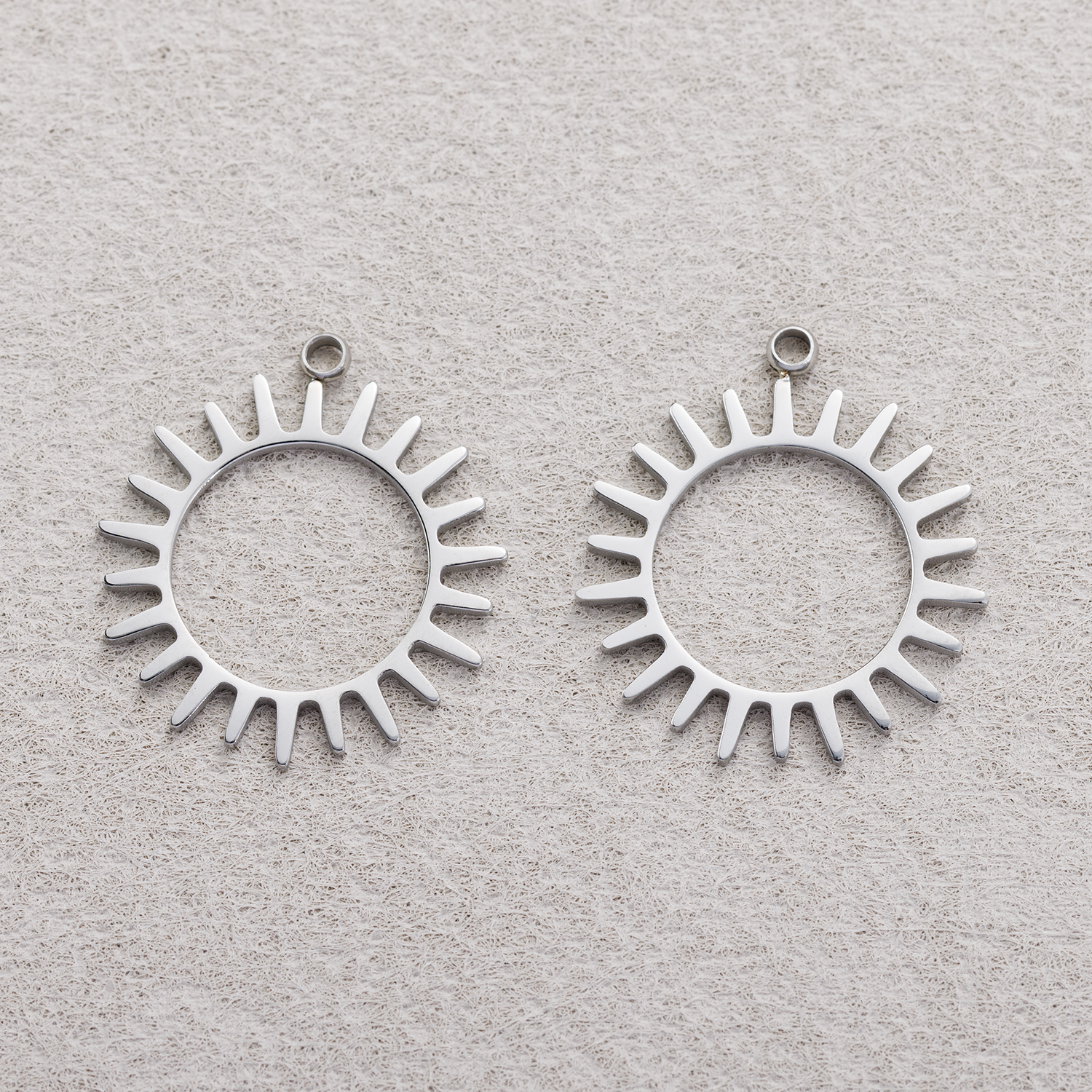 Launch Promo: Stainless Steel Open Sunburst Frame Charm | Sold Each