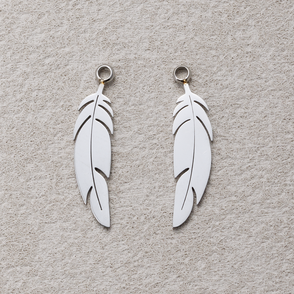 Launch Promo: Stainless Steel Bohemian Breeze Feather Charm | Sold Each
