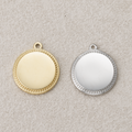 Launch Promo: 24K Gold PVD Stainless Steel Classic Beaded Round Pendant | Sold Each