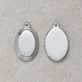 Launch Promo: Stainless Steel Oval Beaded Textured Charm | Sold Each