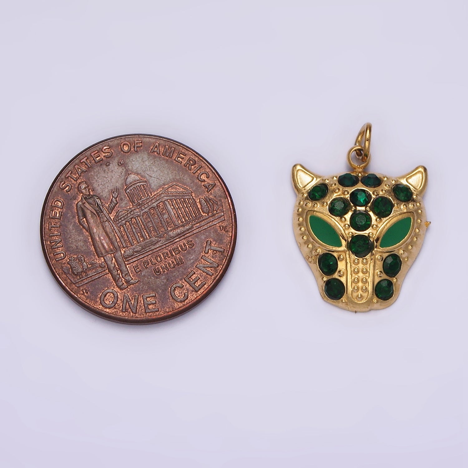 Launch Promo: 14K Gold PVD Stainless Steel Sparkling Panther Head Pendant | Sold Each