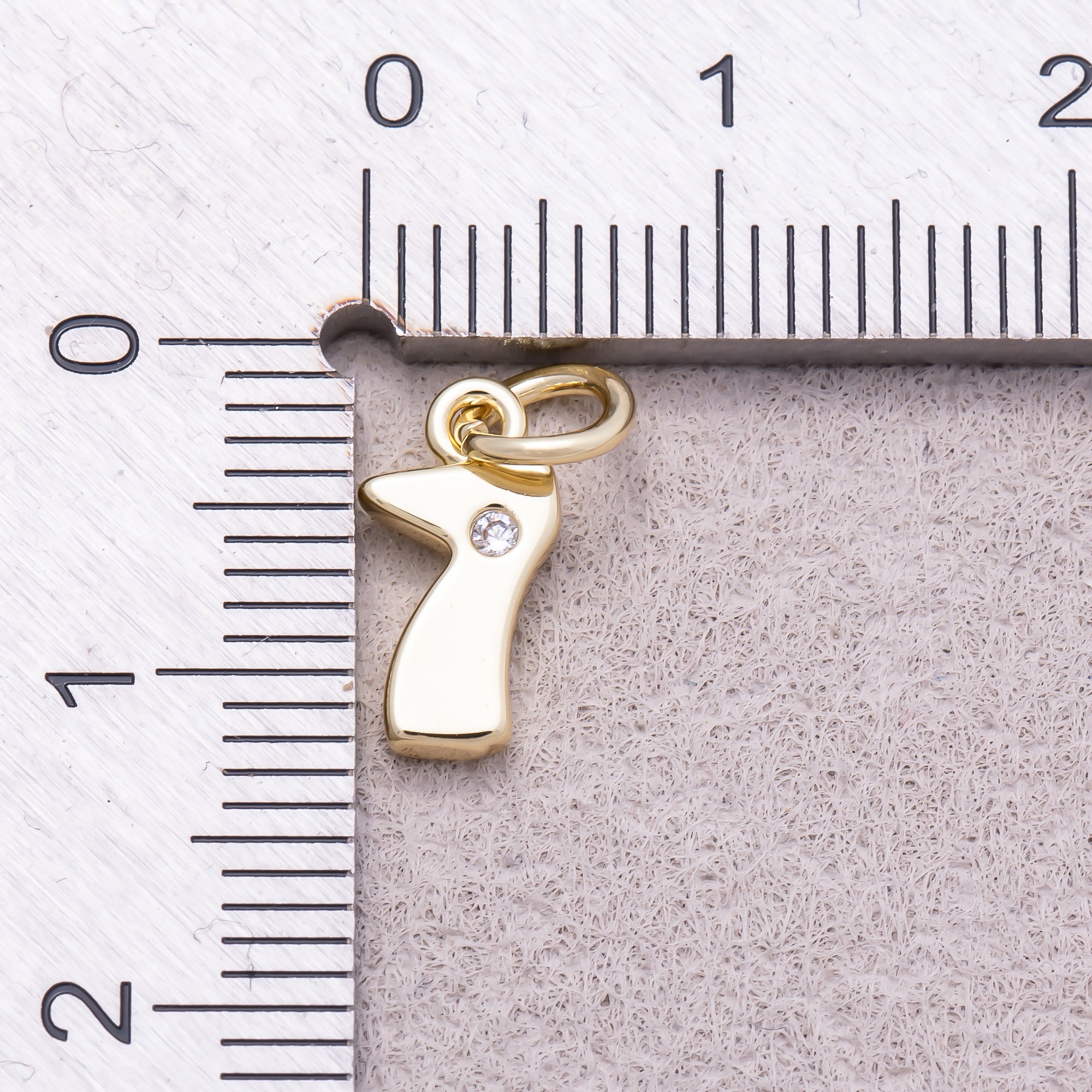 16K Gold Plated Solitaire CZ Puffy Balloon Number Charm (0-9) - Sold Each