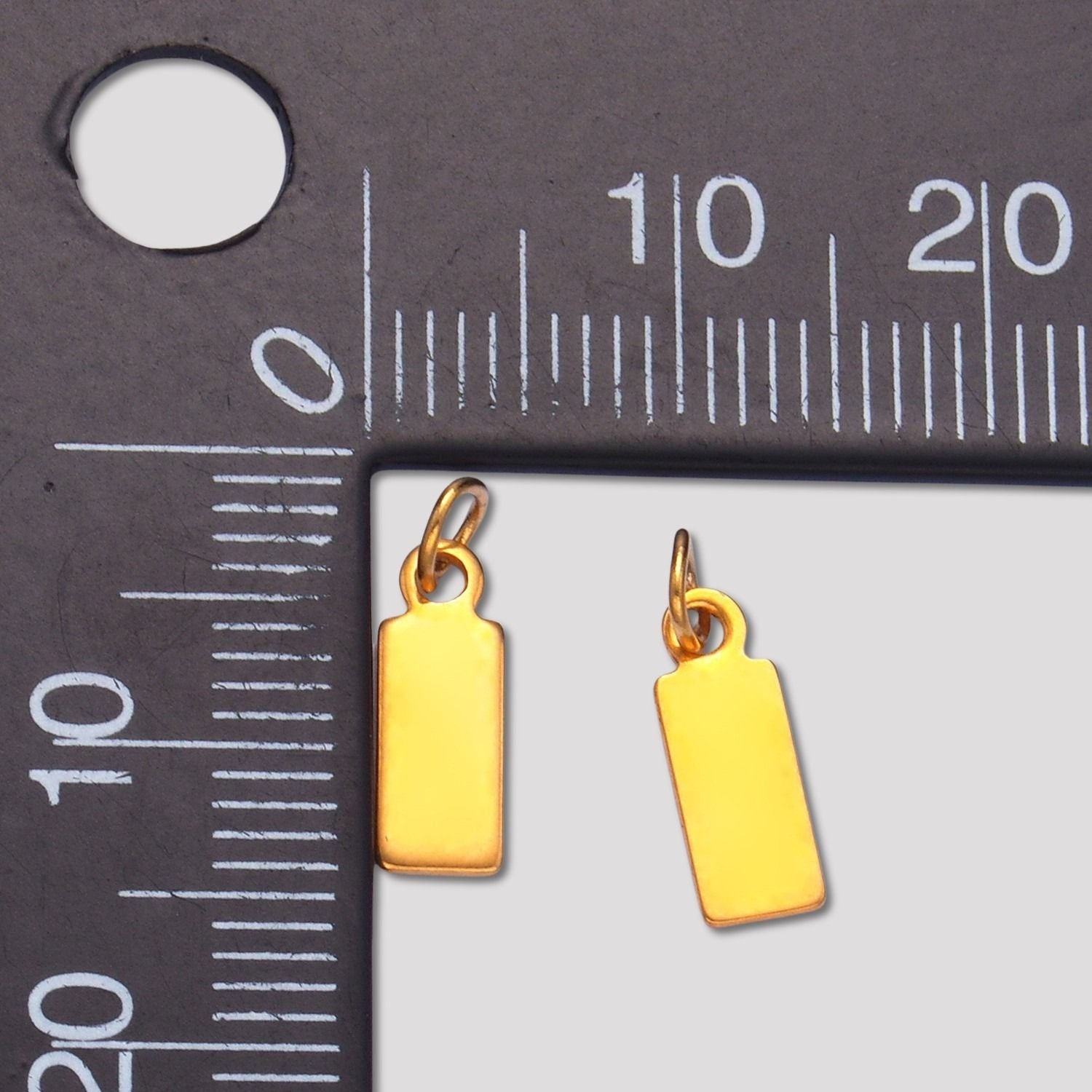 Launch Promo: (20pcs) 24K Gold PVD Stainless Steel Mini Rectangular Tag Charm | Sold Each