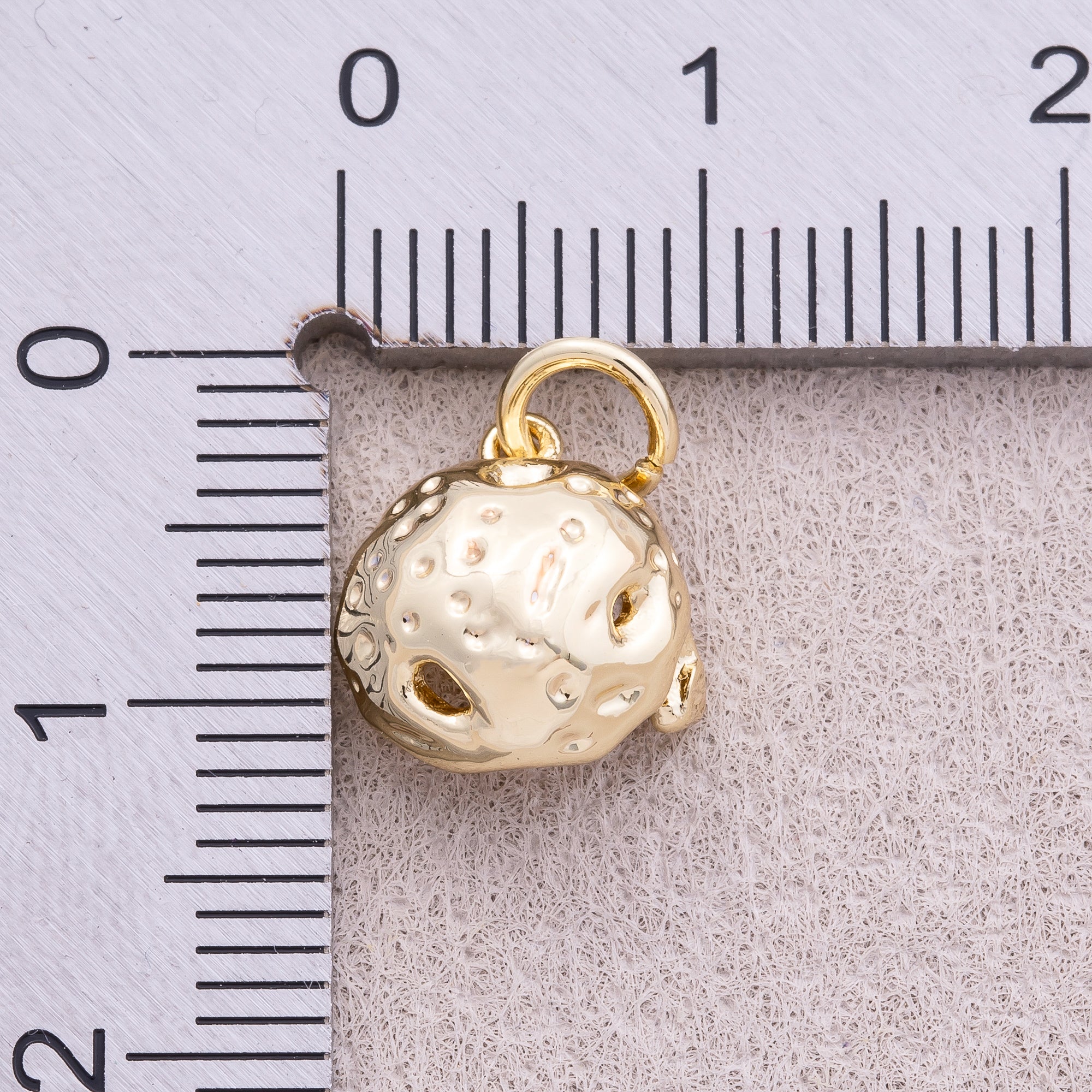 16K Gold Plated Hammered Dome Helmet Charm - Sold Each