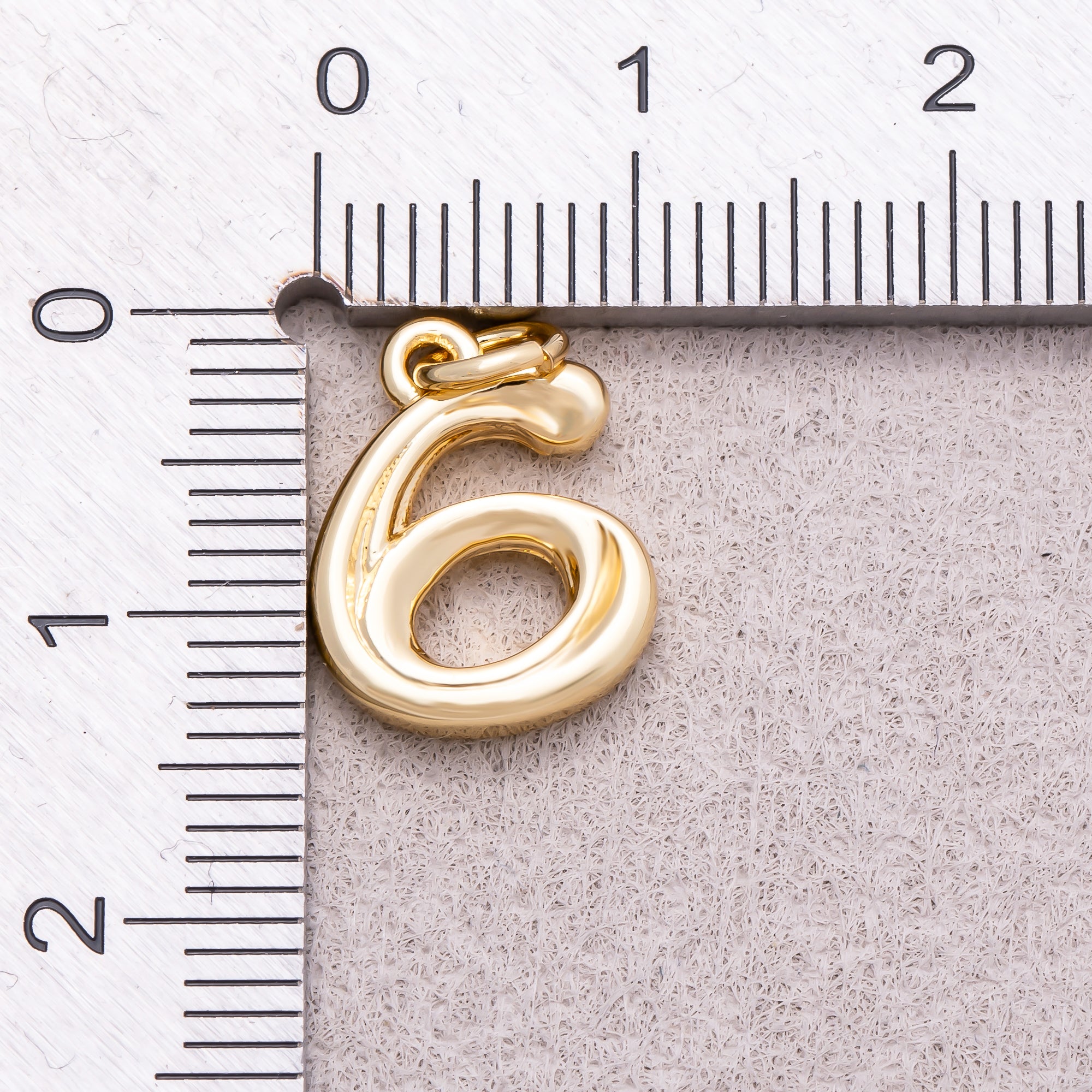 16K Gold Plated Vintage Molten Number Charm (0-9) - Sold Each