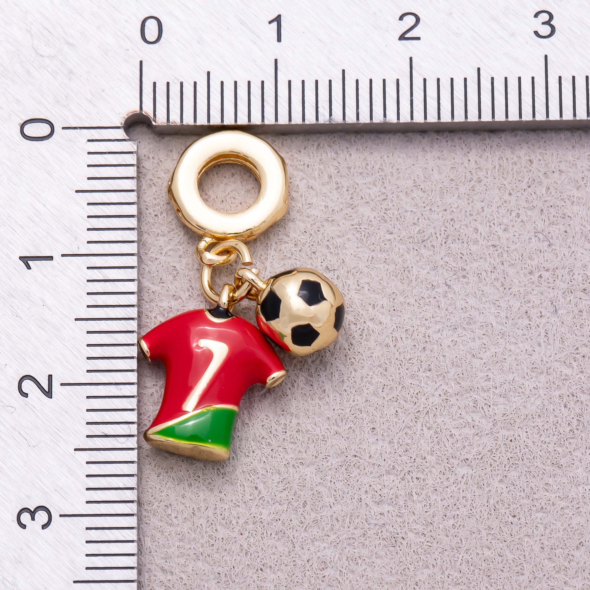 16K Gold Plated Football Jersey & Soccer Ball Dual Dangle Pendant - Sold Each
