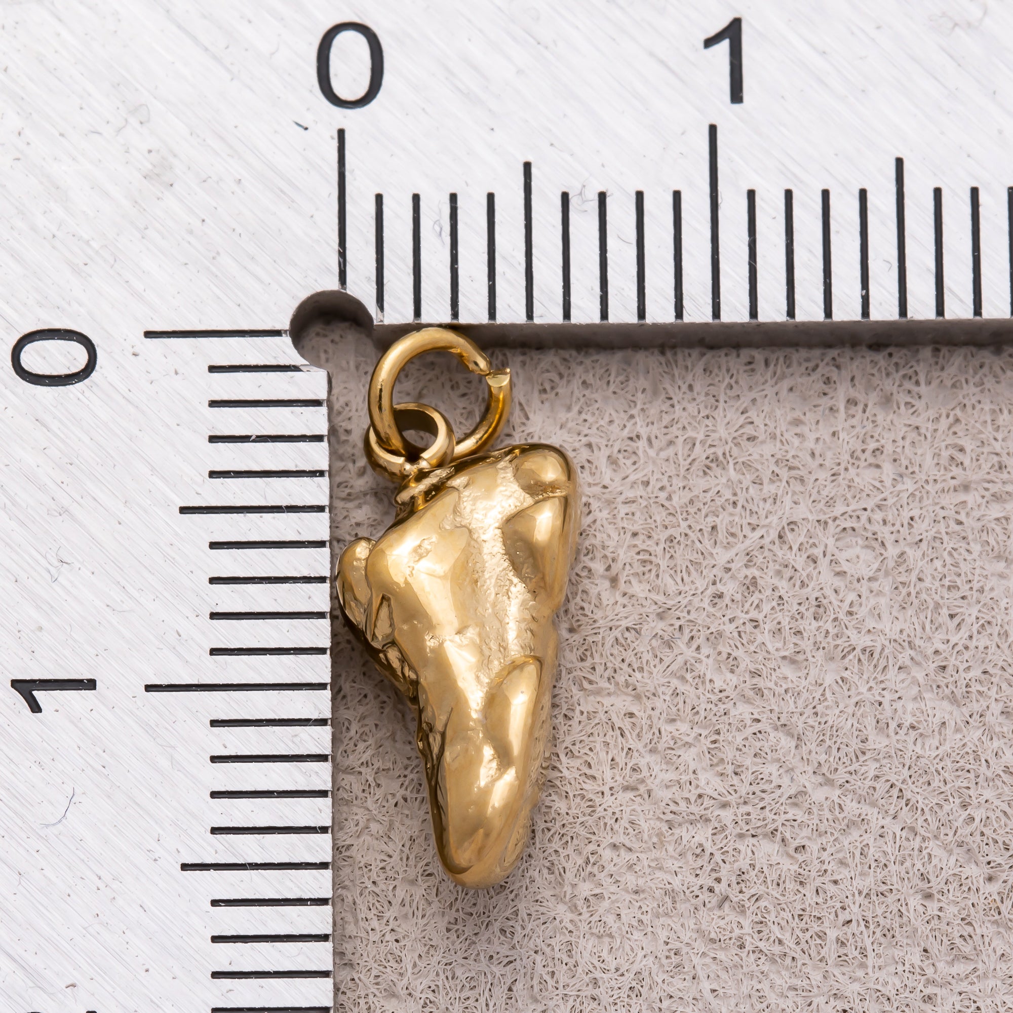 Gold PVD Stainless Steel Organic Nugget Mini Charm