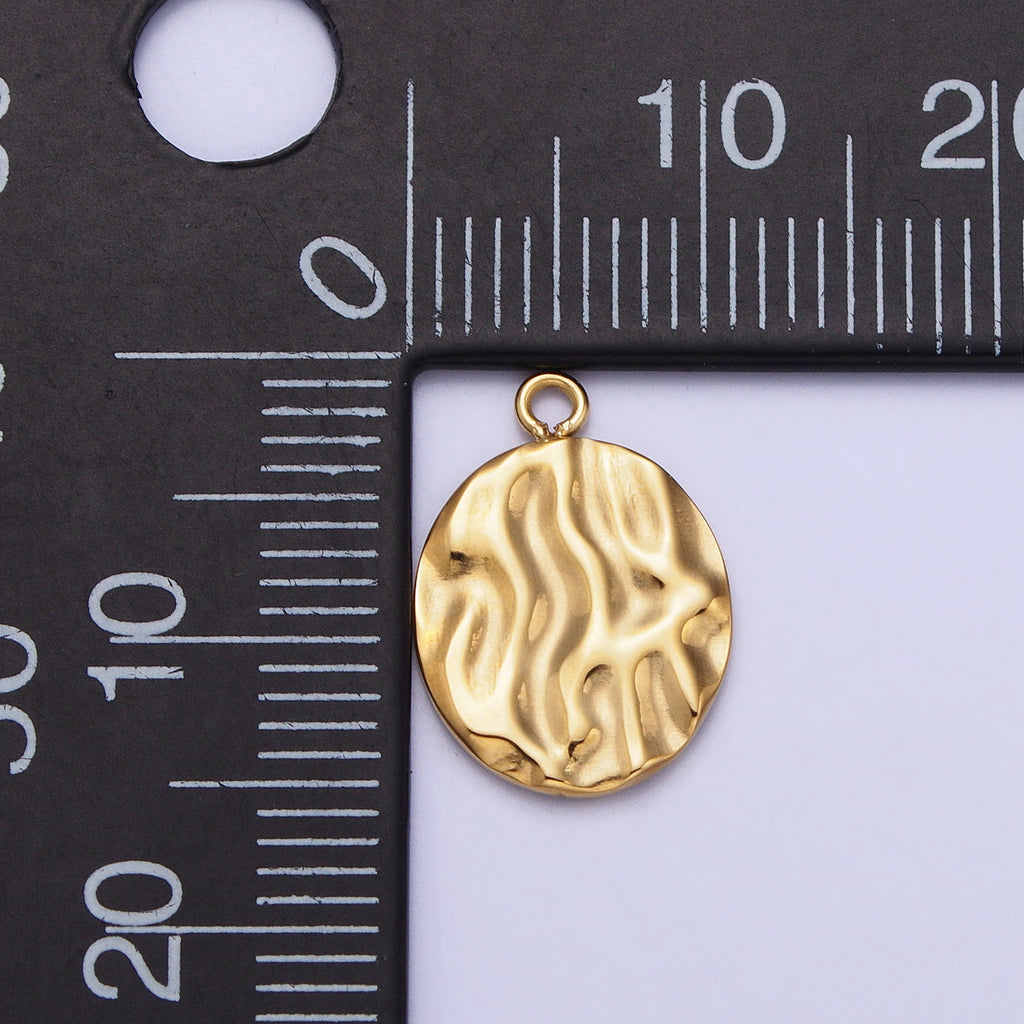 Launch Promo: 24K Gold PVD Stainless Steel Hammered Round Medallion Pendant | Sold Each