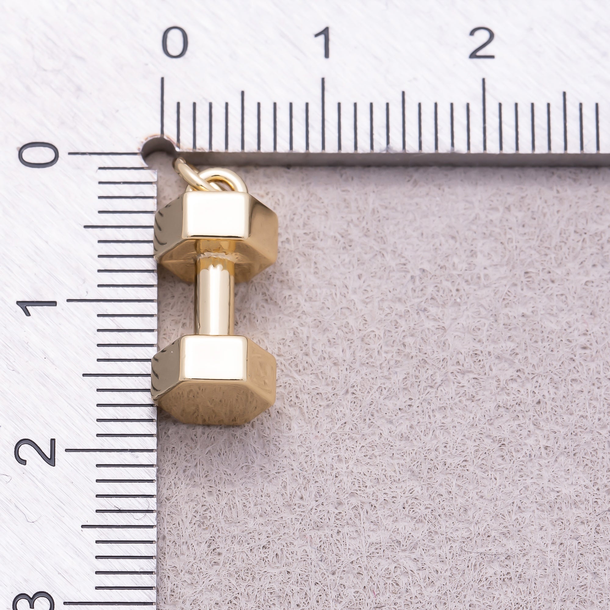 16K Gold Plated Plain Dumbbell Sport Charm - Sold Each