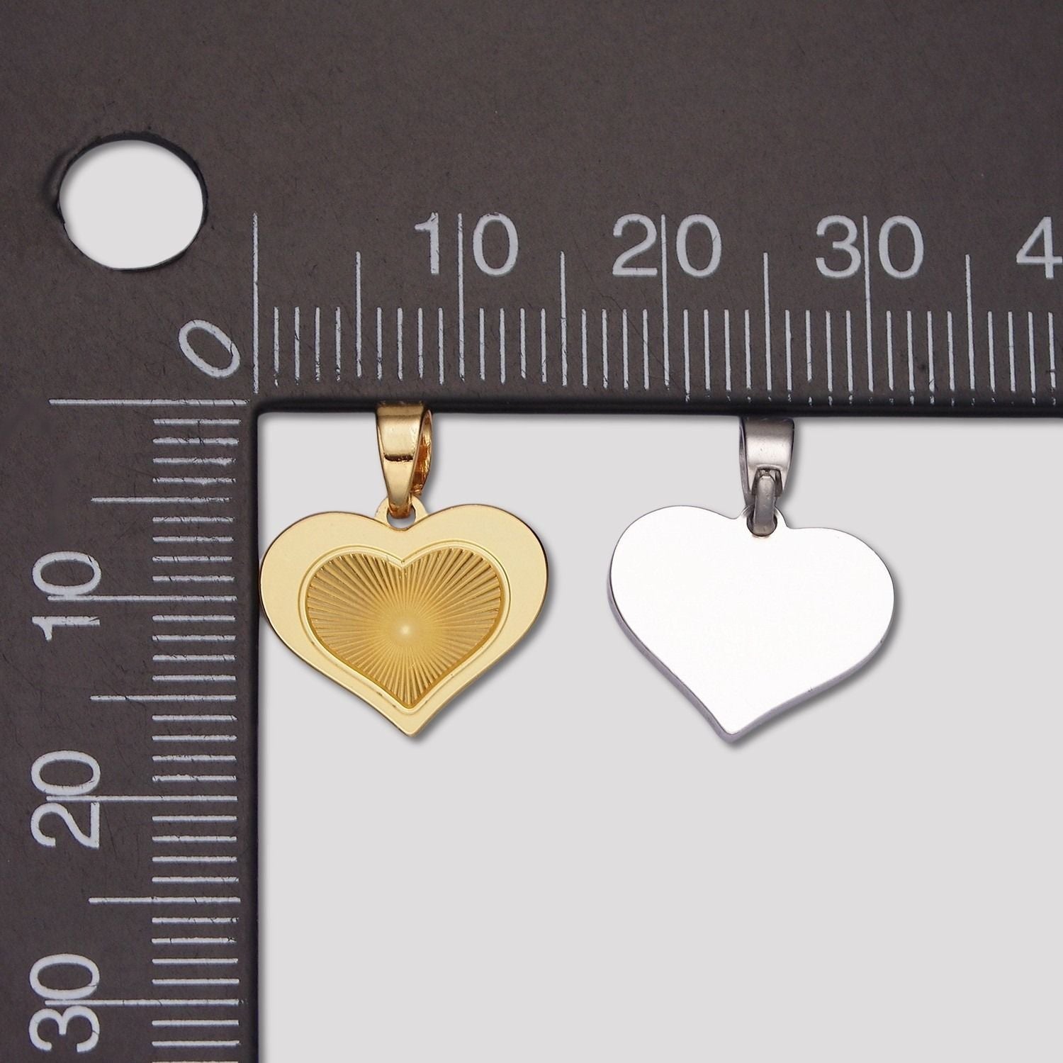 Launch Promo: 14K Gold PVD Stainless Steel Sunburst Love Heart Pendant In Gold And Silver | Sold Each