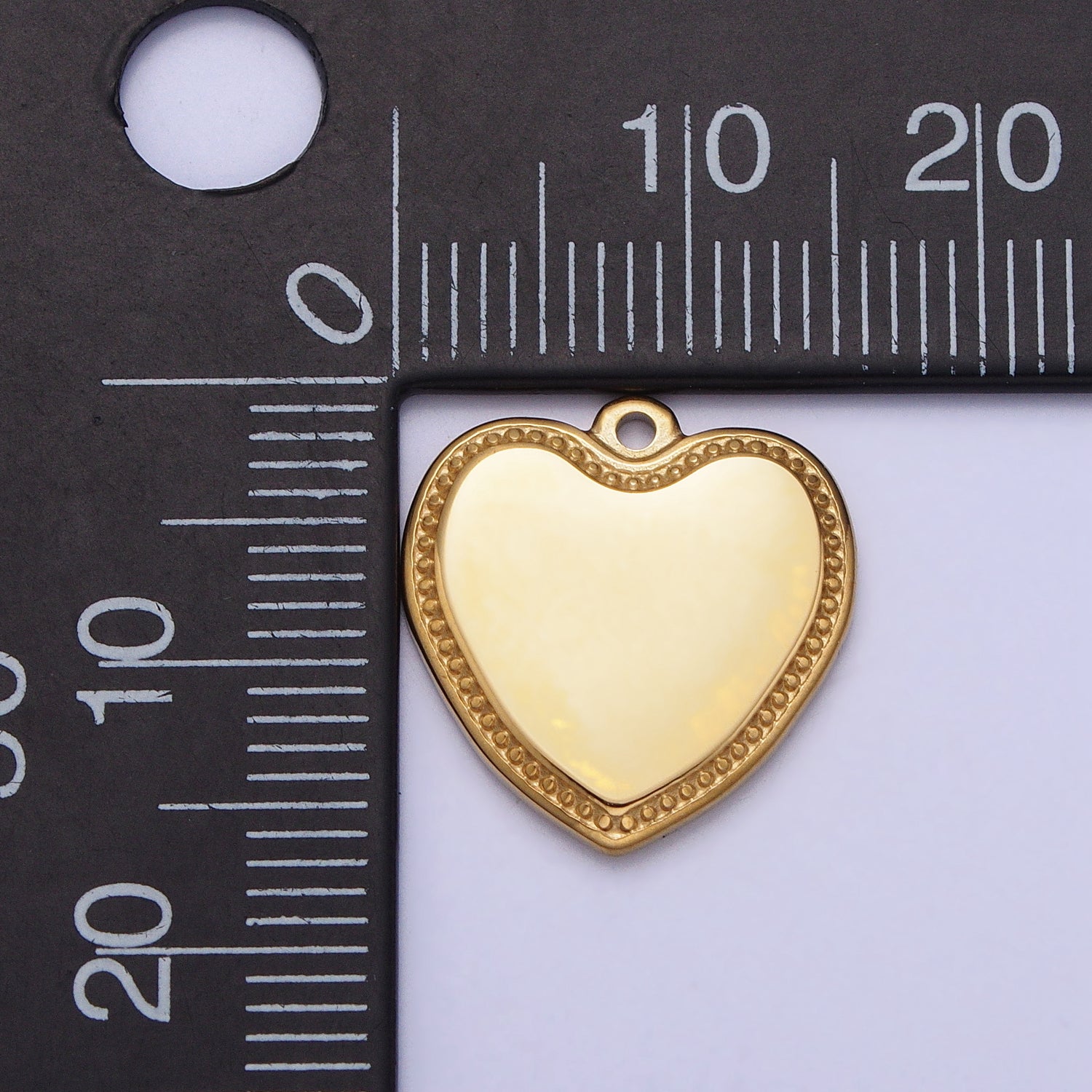Launch Promo: 24K Gold PVD Stainless Steel Vintage Beaded Heart Pendant | Sold Each