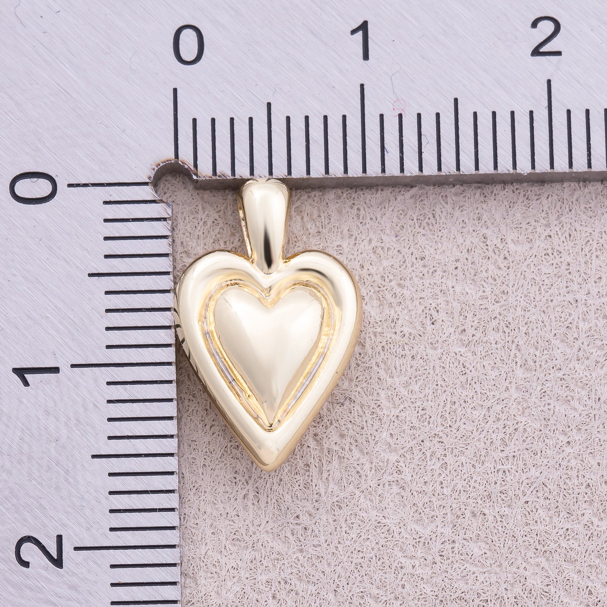 16K Gold Plated Plain Love Heart Bezel Pendant - Sold Each
