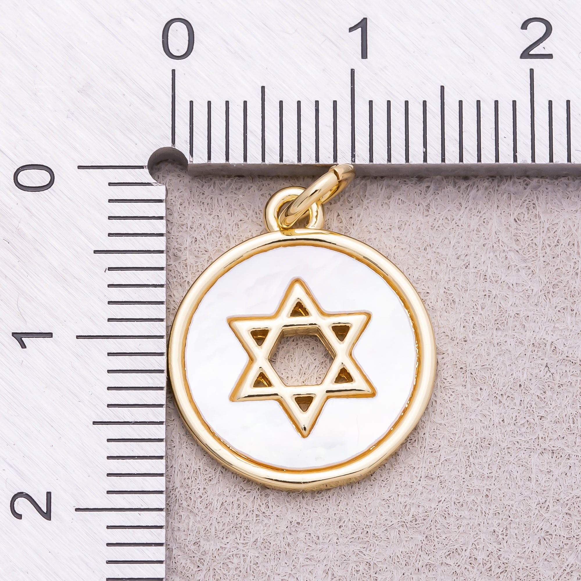 16K Gold Plated Mother Of Pearl David Medallion Pendant - Sold Each