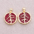 16K Gold Plated Half Pomegranate Fruit Pendant - Sold Each