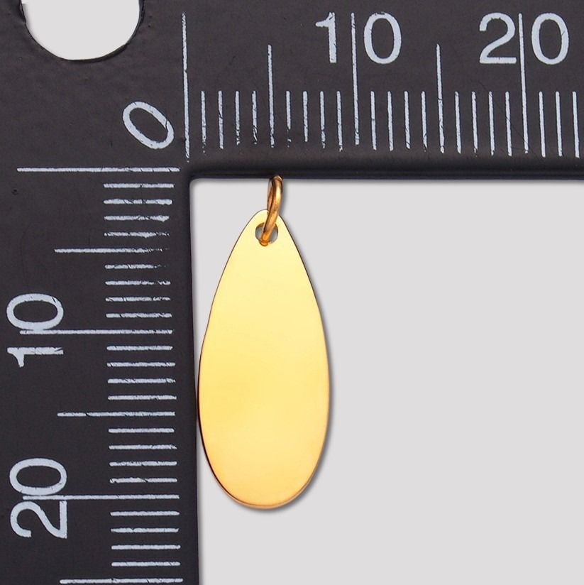 Launch Promo: 24K Gold PVD Stainless Steel Minimalist Teardrop Tag Pendant | Sold Each