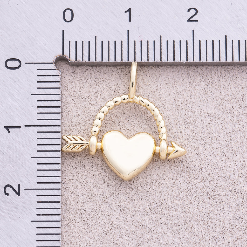 16K Gold Plated Plain Cupids Arrow Pendant - Sold Each