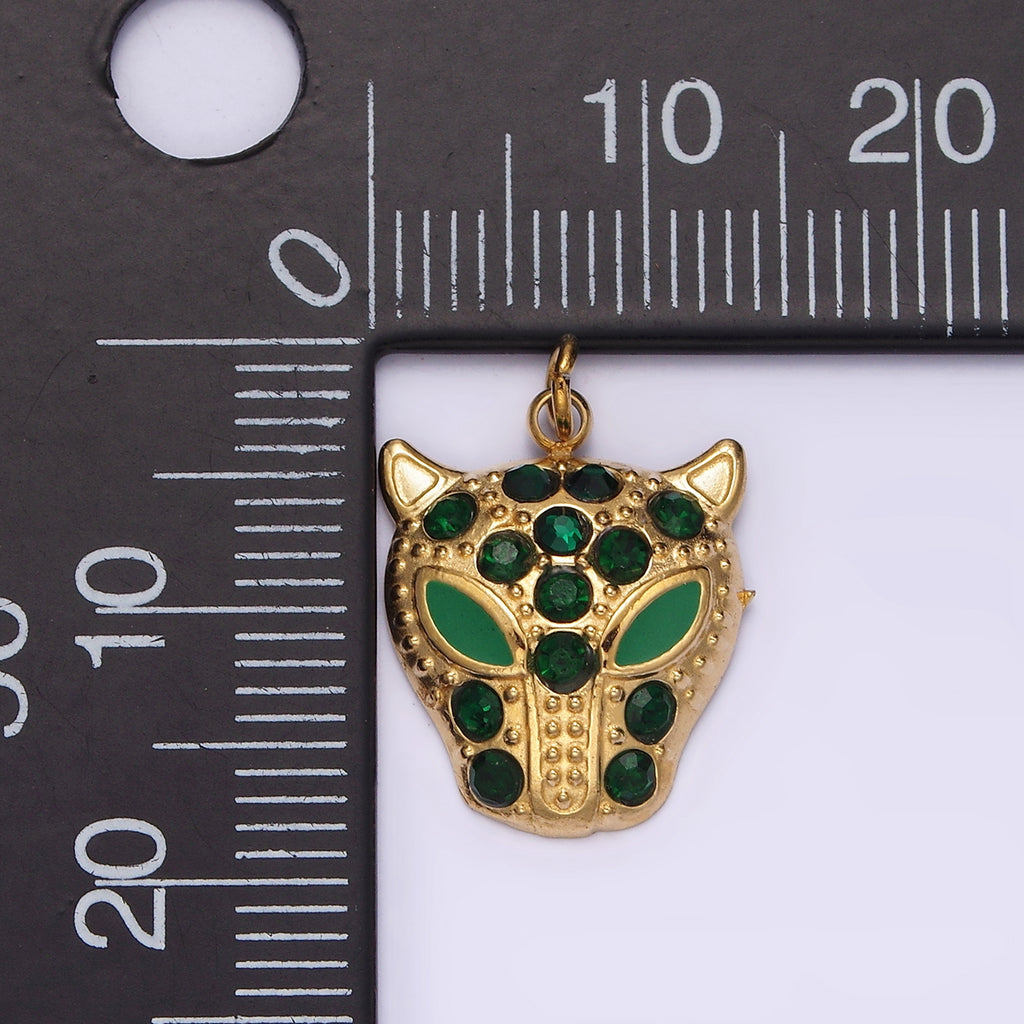 Launch Promo: 14K Gold PVD Stainless Steel Sparkling Panther Head Pendant | Sold Each