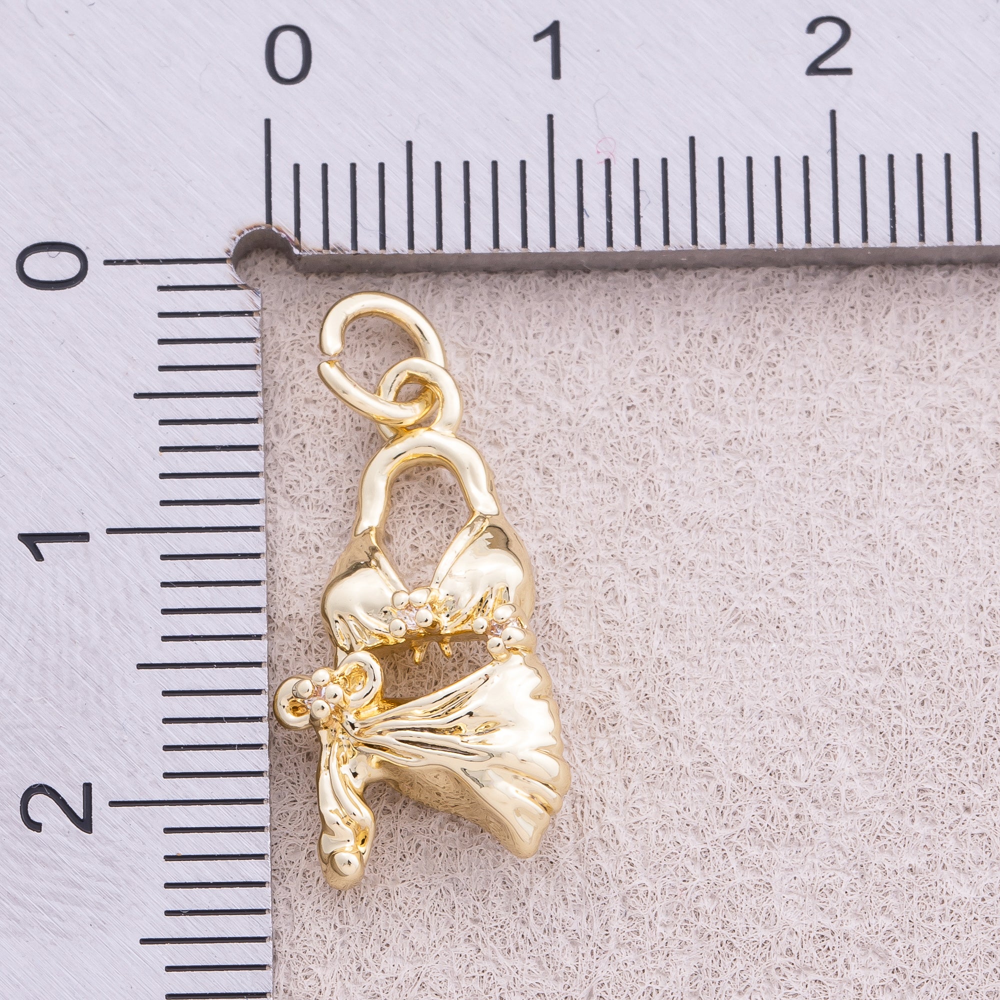16K Gold Plated Clear CZ Beach Bra Bikini Charm - Sold Each