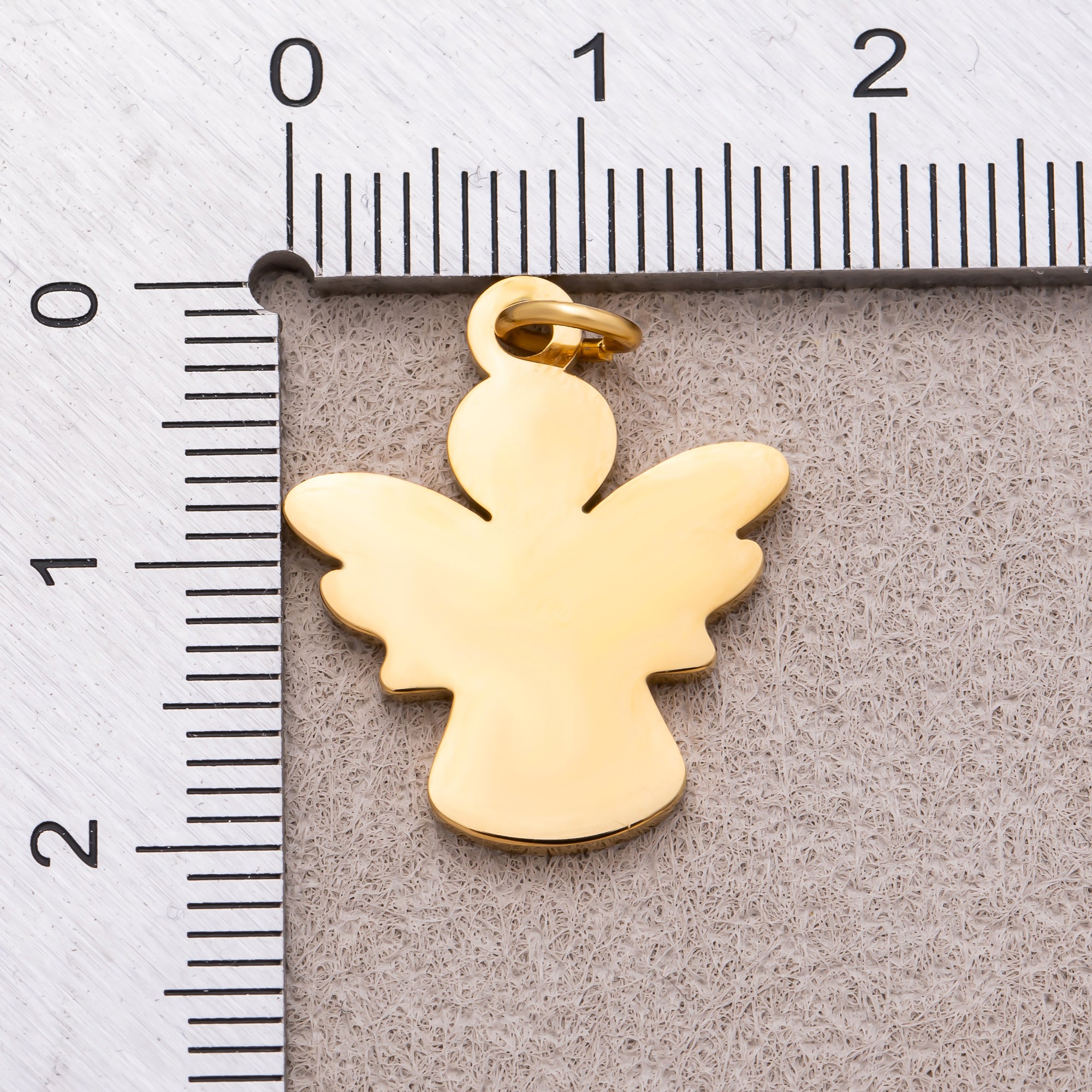 Gold PVD Stainless Steel Silhouette Baby Angel Charm in Gold & Silver