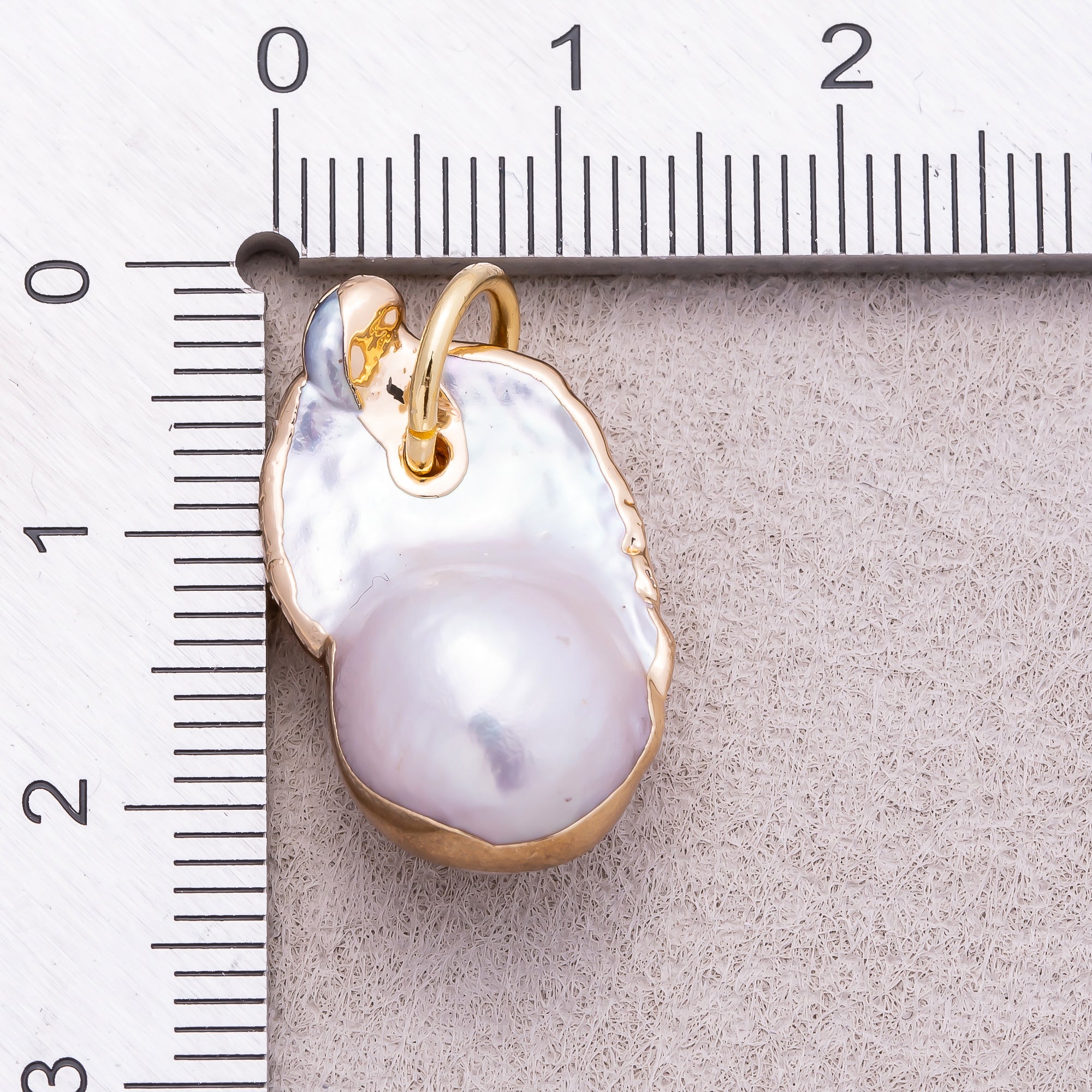 18K Gold Plated Baroque Freshwater Pearl Asymmetric Round Pendant - Sold Each