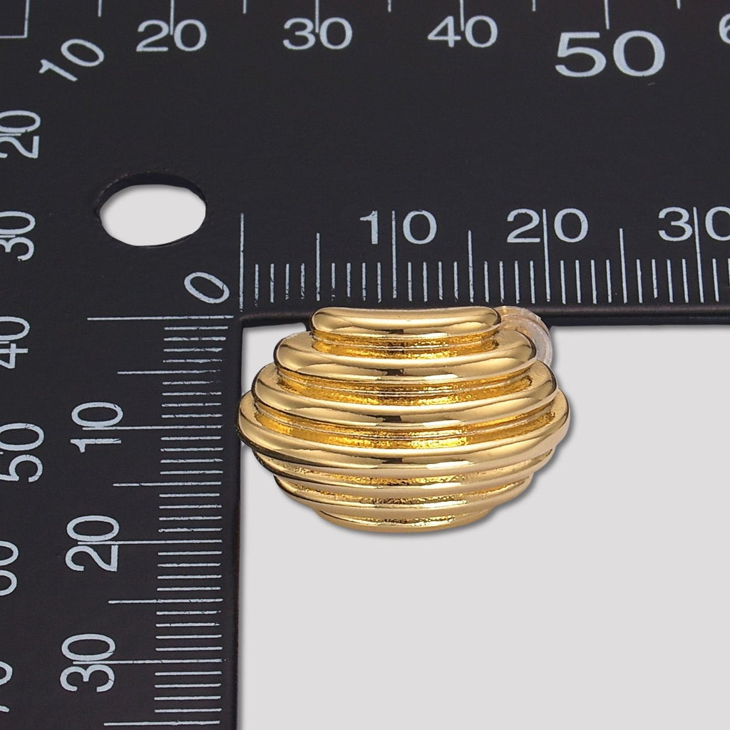Launch Promo: 24K Gold PVD Stainless Steel Chunky Ribbed Stud Earring | Sold Each