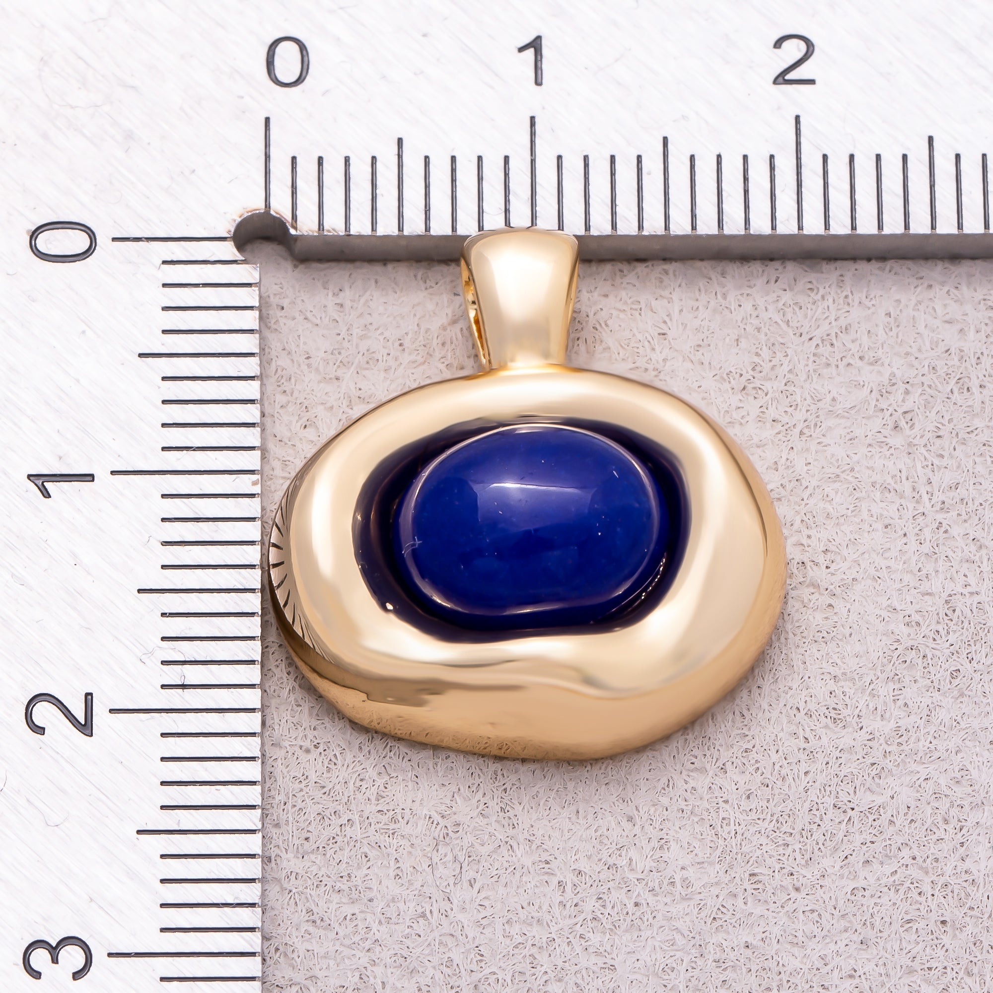 16K Gold Plated Colorful Natural Gemstone Irregular Oval Charm - Sold Each