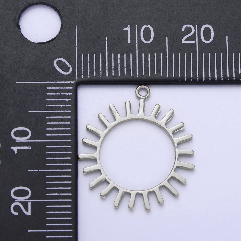 Launch Promo: Stainless Steel Open Sunburst Frame Charm | Sold Each