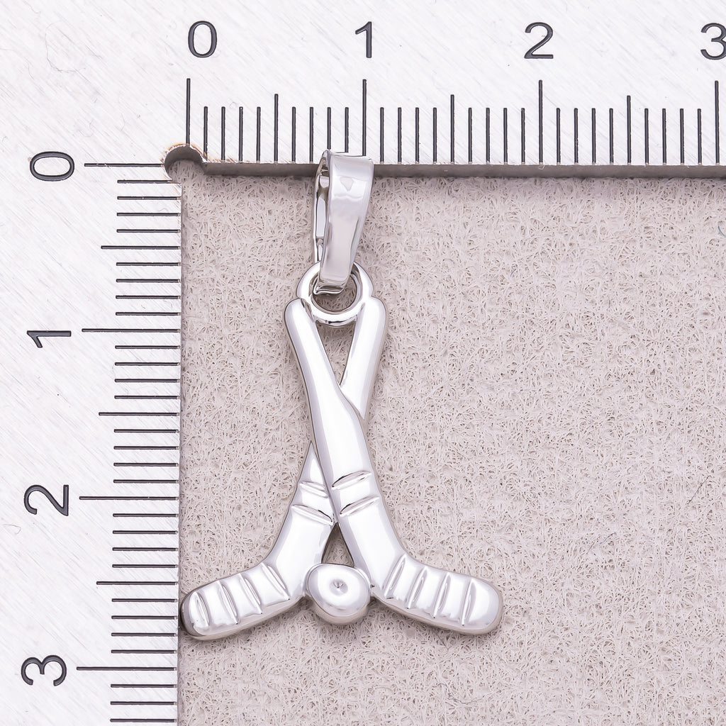 Rhodium Plated Plain Golf Set Sport Pendant - Sold Each