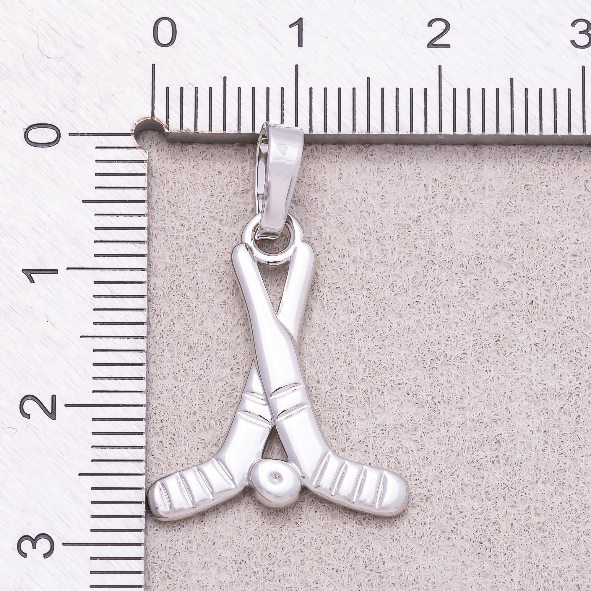 Rhodium Plated Plain Golf Set Sport Pendant - Sold Each